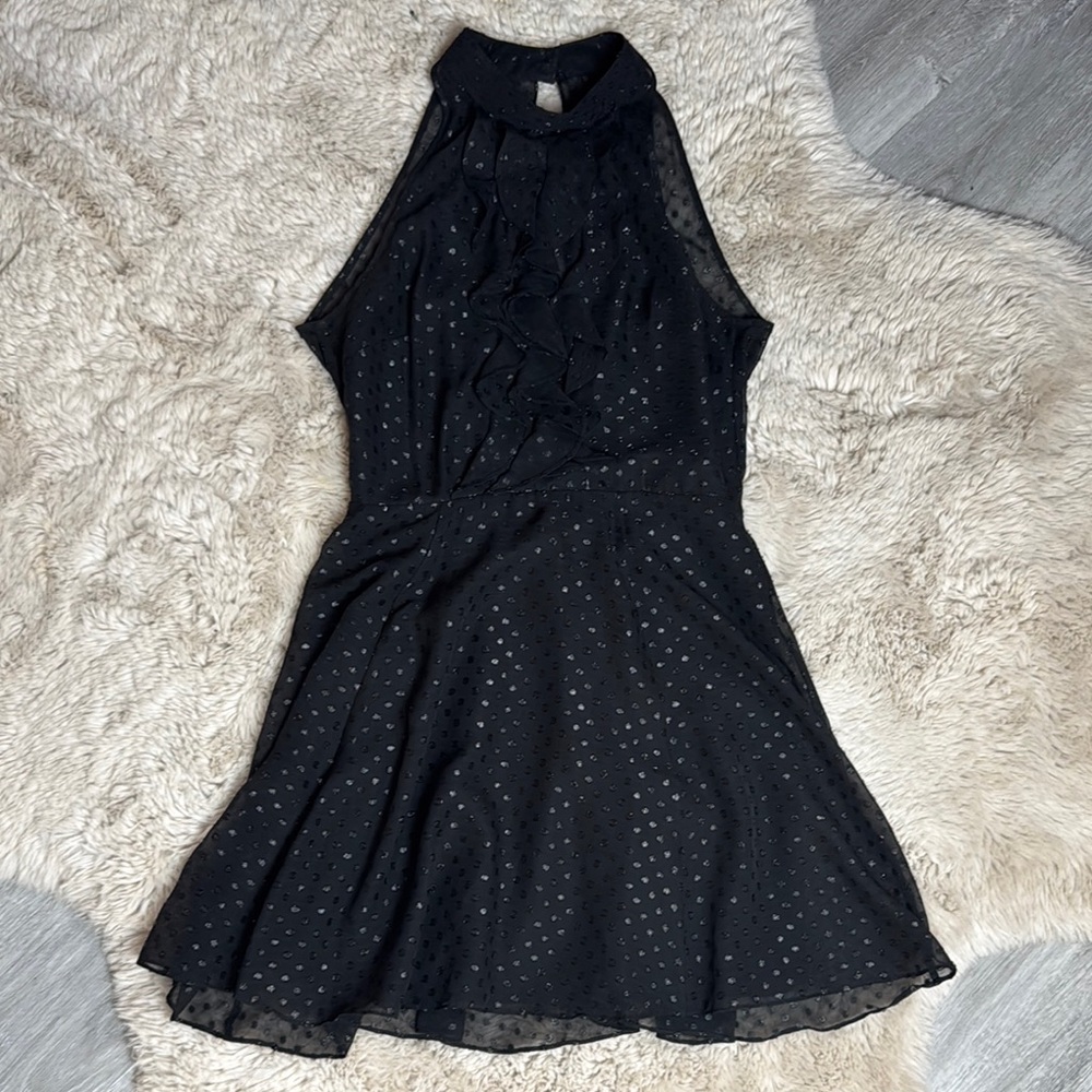 BCBG Black Halter Dress with Shiny Accents